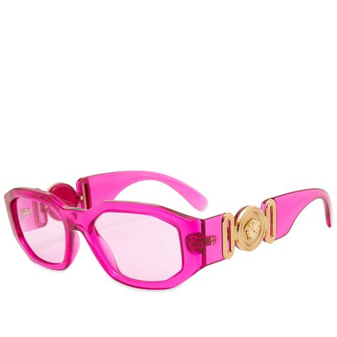 versace pink and gold sunglasses|pink transparent sunglasses.